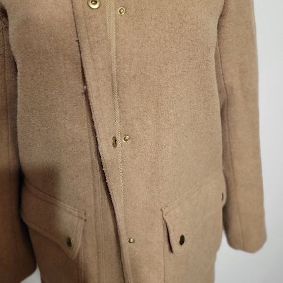 J Crew Mercantile Wool Coat Tan Pocket Size 4. DayCoat OverCoat TrenchCoat - Picture 4 of 7